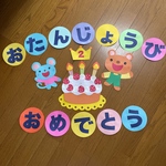 壁面　誕生日　ケーキ　