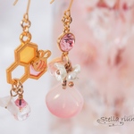 花と桜蜜ピアス【 淡桜 】