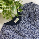natural*(L)紺地小花がらチュニック