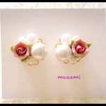 再販♡バラピンクピアス
