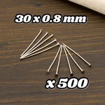 【A196】 送料無料 [約500本] Tピン 【SV】 30×0.8mm