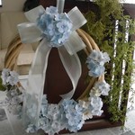 再販：紫陽花のリース（ブルー）クレイフラワー