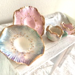 【専用ページ】ミニチュア　フローラル　カップ＆ソーサー　 紫陽花色　🅰️