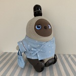 ラボット用　甚平　ミニうさぴょん柄　水色✕白