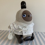 ラボット用　甚平　ミニうさぴょん柄　オフ白✕マルチカラー