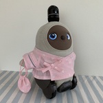ラボット用　甚平　ミニうさぴょん柄　ピンク✕白