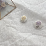 〘ブローチへ変更可 〙ひまわり　あじさい　リボン刺繍　くるみボタン　ゴム
