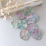 6pcs＊ 水面 ラウンド アクリルパーツ (ブルー)（0305）