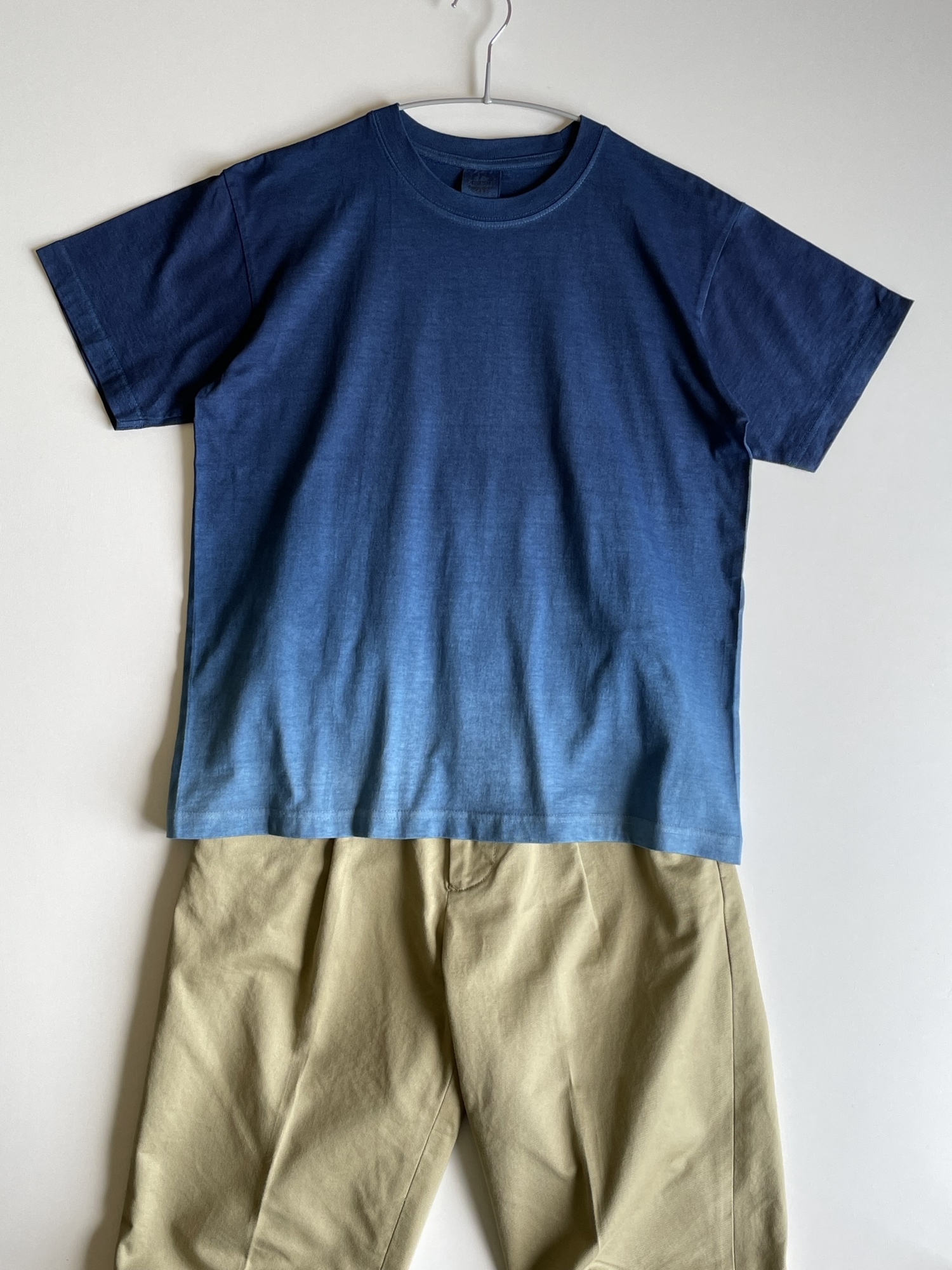 イタリア購入 夏空スカイブルーグラデーション総レースTシャツ bf6a550e7df39353639b3bd34c3019