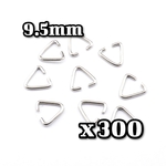 【e347】送料無料 [約120個] 三角カン ロジウム 9.5mm 