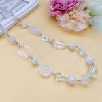 [再]ホワイトとクリアーのロングネックレス