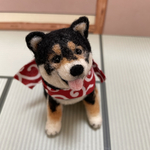 おすわり柴犬🐕(笑顔の黒柴)羊毛フェルト