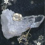 両剣水晶の一粒ピアス＊