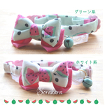 スイカ🍉とレースの猫ちゃん首輪