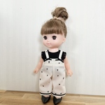 ハート柄サロペット＆カットソー♡メルちゃんソランちゃん服ハンドメイド
