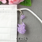 ラベンダー色の花マスクチャーム