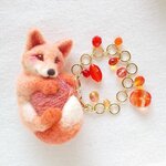 キツネと毛糸玉 バッグチャーム
