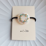 刺繍ヘアゴム🌷　no.918  くるみボタン　💛送料無料💛　