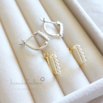 新作　シンプル　18k　18kgp　高品質　繊細　上品　人気　大人可愛い　パール　U字　フープ　ピアス