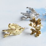 限定20のみ【片耳・2個セット】鳥と花　ゴールド　イヤーカフ 