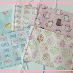 [A]2枚セット✿子供用マスク✿可愛いガーゼの選べる2枚組✿猫✿リボン✿ケーキ✿マカロン
