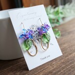 ガラスの紫陽花イヤリングorピアス