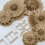 ペーパーファン 6個set︎✿ 100days 祝百日 100日祝い お食い初め ハーフバースデー 月齢フォト レターバナー ペーパーフラワー ハーフバースデー飾り 誕生日飾り