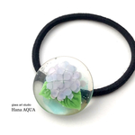 ガラスのヘアゴム～紫陽花～