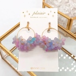再販✨ 色が変化するアクセサリー✨ゆらゆら紫陽花フープピアス/イヤリング