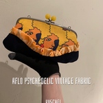1点限り🌸送料込み🌸レア◉アフロ　ビンテージ生地(再販不可)◉ダブルフェイス◉親子口金　がま財布