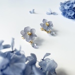 紫陽花と雫のイヤリング