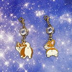 人気❤︎【送料無料】〈2個セット〉♡ お尻が可愛いわんこチャーム　コーギー&柴犬♡マスクチャーム　ファスナーチャーム