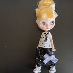 サルエルパンツ　黒　ブライスサイズ