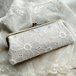 花刺繍*マーガレット*がま口*ペンケース*メガネケース*