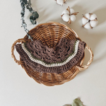 【限定color】レース編みフリルつけ襟【brown × green】