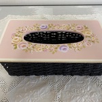 トールペイント・ラタン風テッシュボックス