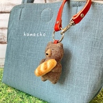 【羊毛フェルト】熊 の パン屋 さん の バッグチャーム＊キーホルダー