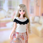ジェニーちゃん服＊レースがかわいいカットソー（オフホワイト）＊momoko