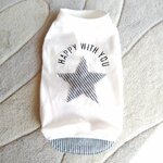 犬服！Msize！スター☆デニムヒッコリー重ね着