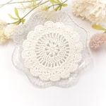 SALE☆レースのお花のコースター＊ホワイト/013