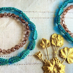 【2連セット】JIRI＊IVANA#czech beads#チェコビーズ　leaf15✖️17㍉　mixassort/tiny melon round5㍉ copper irregular