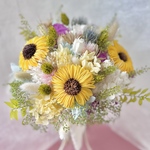 再販💛「向日葵ブーケ」🌻ひまわり　ガーデンウェディング　ドライフラワー　プリザーブドフラワー　ウェディングブーケ