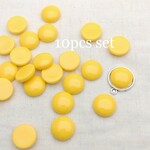 10個セット! イエロー  14mm ラウンドカボション アクリル