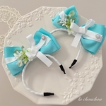 ティファニーブルーのカチューシャ♡ジューンブライド♡ウェディング♡結婚式♡ウェルカムドッグ♡リングドッグ♡犬猫用アクセサリー♡トリミング♡誕生日♡バースデー♡記念日♡プレゼント