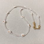 フラワービーズネックレス〈 ceylon White 〉