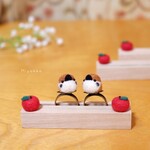リングの止まり木　2～3匹用（りんご）