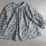 送料無料★あじさい色ギャザー後開きブラウス