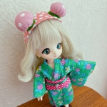 NEW!! 🍓朝摘みいちご🍓の浴衣&帯セット＜グリーン＞