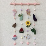  ちりめん細工：夏の吊るし飾り(ピンク系)
