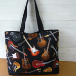 USA生地　ギターいっぱいトートバッグ